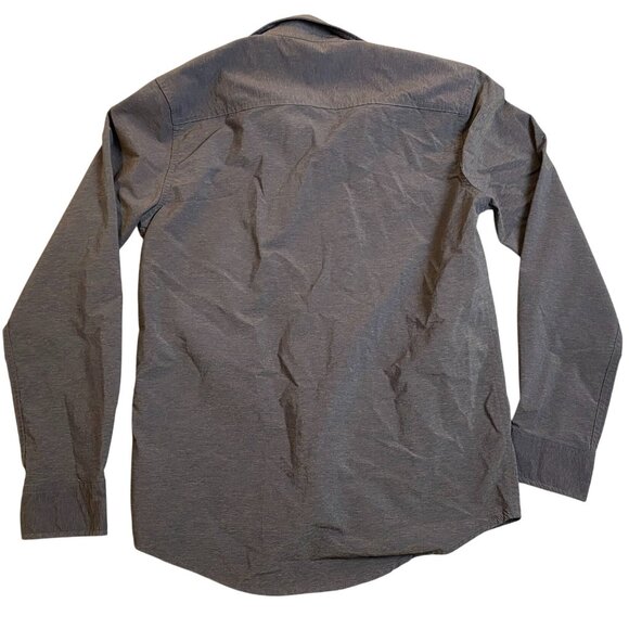 SwissTech Mens Shirt S Charcoal Button-Up Long Sleeve Comfortable Fit - Picture 2 of 10